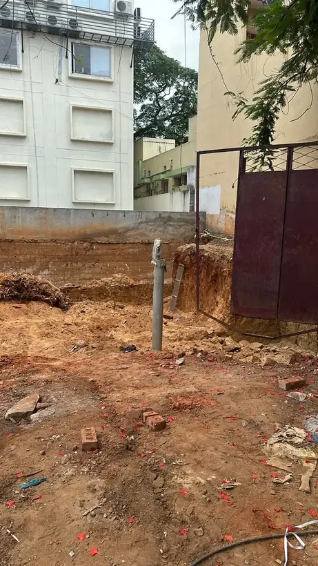 Basement excavation on site